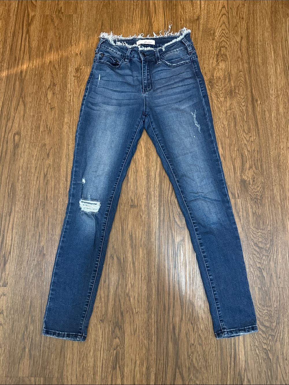 KanCan Dark Blue Distressed High-Waist Skinny Jeans